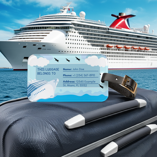 Custom Cruise-Themed Luggage Tag | Personalized Travel Accessory for Ocean Lovers, Vacation Gear, Travel Gift, Nautical Decoration, Suitcase Label